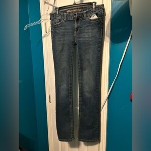 Blue Asphalt Straight-Leg Jeans in Dark Blue Wash